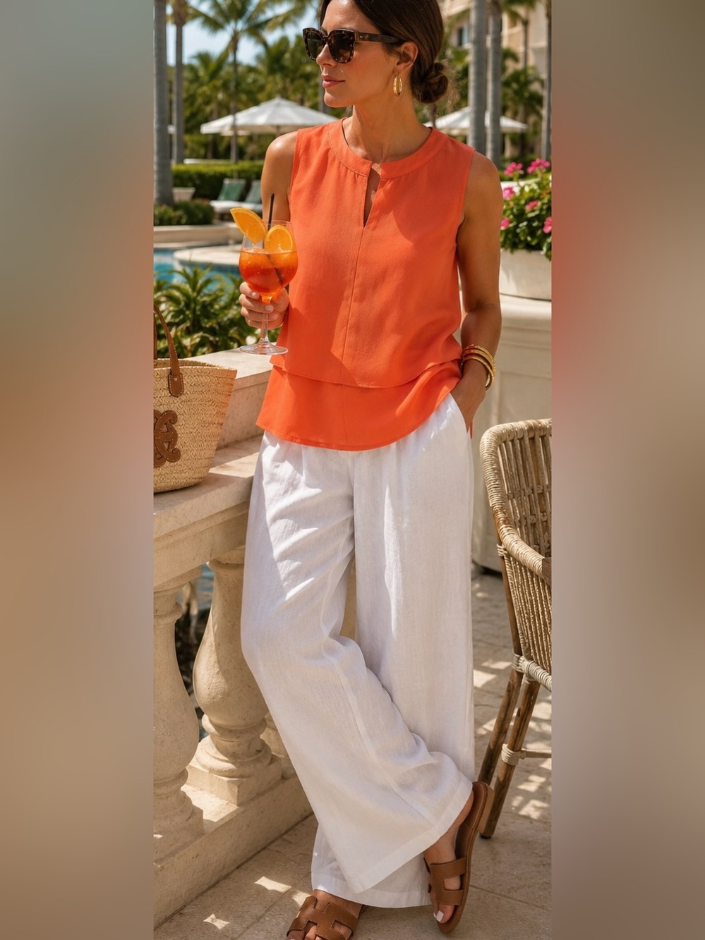 Kobi Halperin 100% Silk Apricot Layered Blouse Luxury Vacation Top S